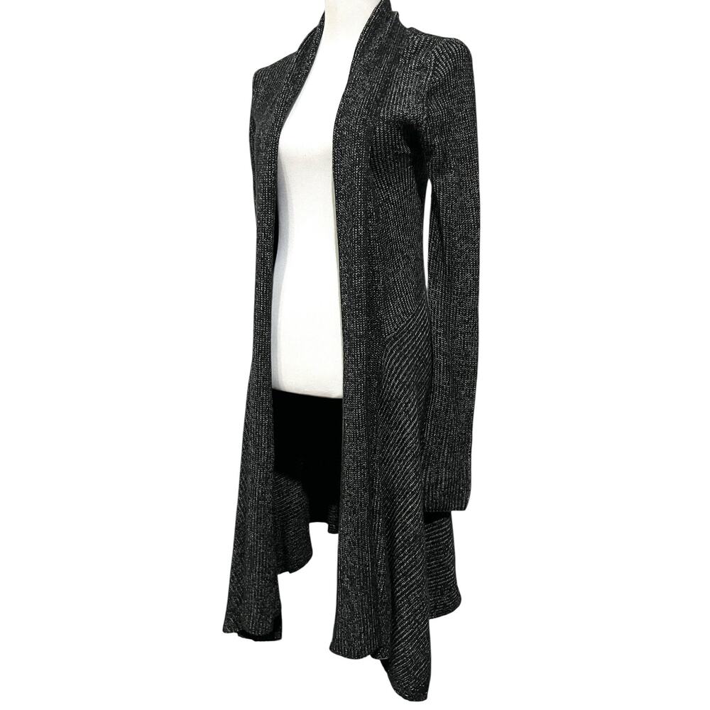 Cabi Cloak Black Marled Knit Longline Duster Cardigan Sweater Small Style #3530 - Picture 4 of 9